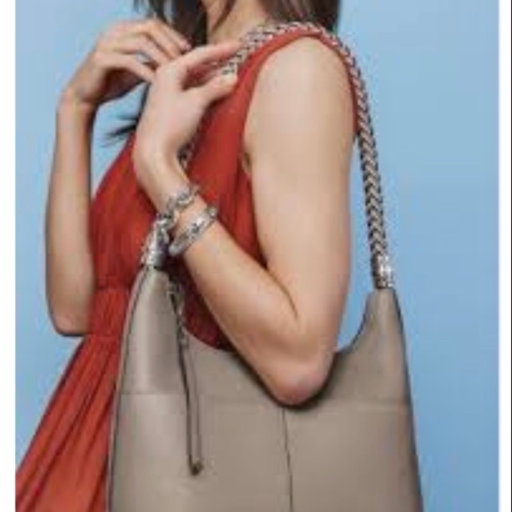 Brighton Bellaire Hobo Shoulder Bag Beige Leather Purse